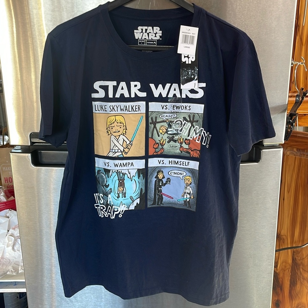 NWT Star Wars Comic Graphic T-Shirt, Navy, Size L ‎ 07/2023
